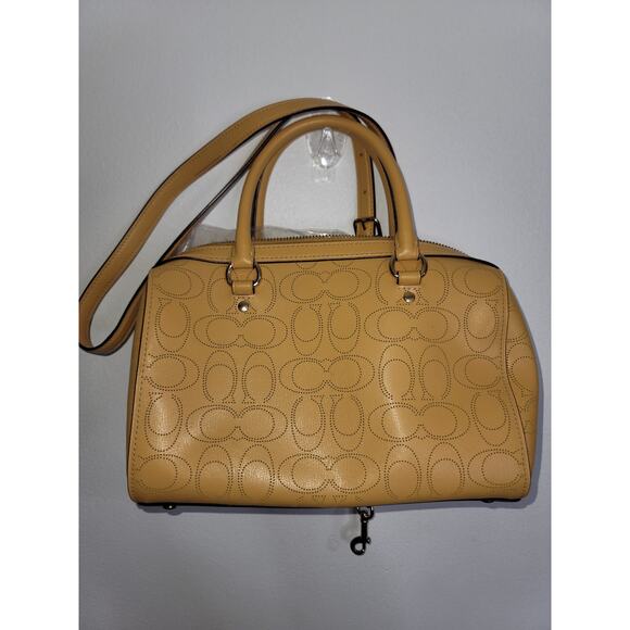 Coach Rowan Satchel in Signature Leather — Yellow with Gold Hardware 💛 - Picture 3 of 8